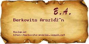 Berkovits Arszlán névjegykártya